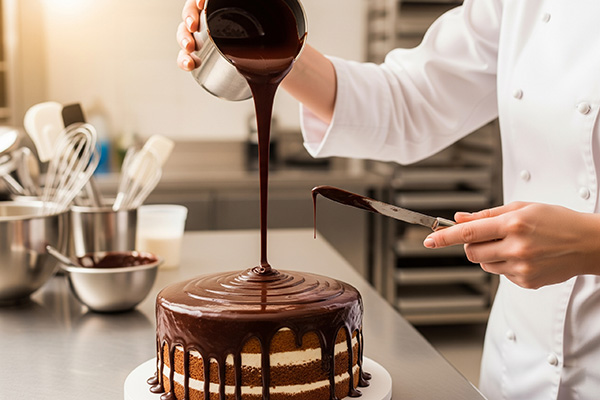 شکلات مایع و گاناش برای کیک