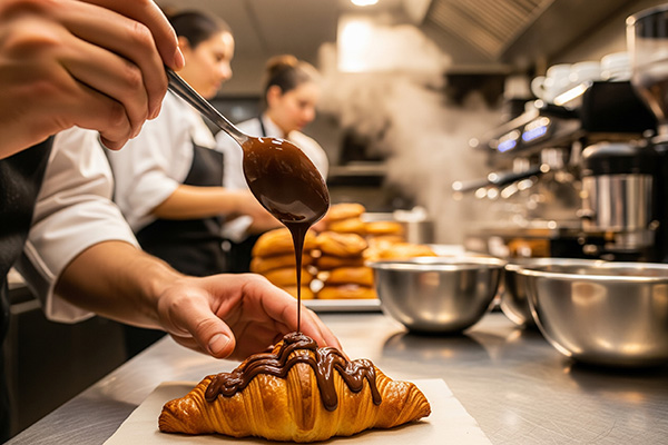 کاربرد شکلات مایع سطلی در شیرینی‌پزی