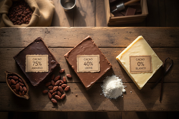 درصد کاکائو شکلات تخته ای برای شکلات‌سازی